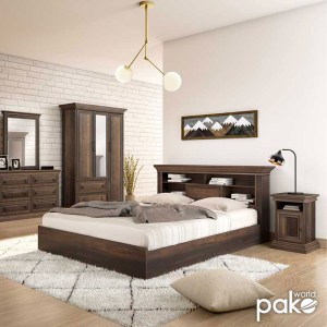 pak-123-000122-2 ΚΡΕΒΑΤΙ MOZART PAKOWORLD ΣΕ ΧΡΩΜΑ ΚΑΡΥΔΙ 160X200ΕΚ