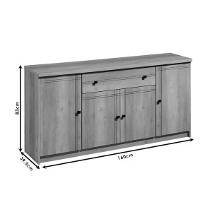pak-123-000165-3 ΜΠΟΥΦΕΣ LIBBY PAKOWORLD SONOMA 160X39.5X83ΕΚ