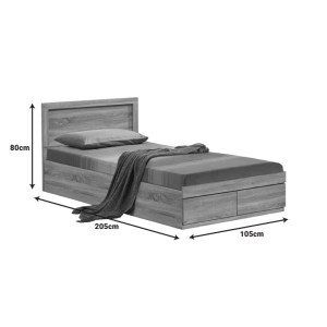 pak-123-000236-5 ΚΡΕΒΑΤΙ OLYMPUS PAKOWORLD ΜΕ ΣΥΡΤΑΡΙ ΣΕ SONOMA ΑΠΟΧΡΩΣΗ 100X200ΕΚ