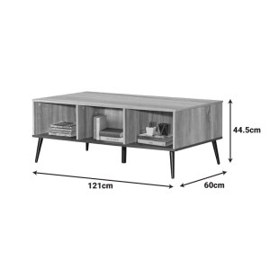 pak-123-000262-3 ΤΡΑΠΕΖΙ ΣΑΛΟΝΙΟΥ ZEZAN PAKOWORLD ΣΕ SONOMA-ΑΝΘΡΑΚΙ ΑΠΟΧΡΩΣΗ 121X60X44.5ΕΚ