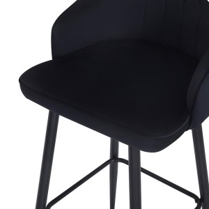pak-127-000184-4 ΣΚΑΜΠΟ ΜΠΑΡ VELVA PAKOWORLD ΒΕΛΟΥΔΟ ΣΕ ΜΑΥΡΗ ΑΠΟΧΡΩΣΗ 46X45X113ΕΚ