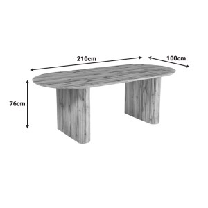 pak-127-000200-6 ΤΡΑΠΕΖΙ NEMBOU PAKOWORLD MDF ΣΕ OAK ΑΠΟΧΡΩΣΗ 210X100X76ΕΚ