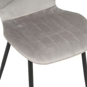 pak-128-000053-5 ΚΑΡΕΚΛΑ JELOUR PAKOWORLD ΒΕΛΟΥΔΟ ΣΕ ΓΚΡΙ ΑΠΟΧΡΩΣΗ-ΠΟΔΙΑ ΜΑΥΡΑ ΜΕΤΑΛΛΙΚΑ 46.5X60X84ΕΚ