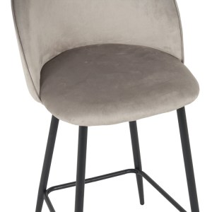 pak-128-000070-4 ΣΚΑΜΠΟ ΜΠΑΡ ΜΕΣΑΙΟΥ ΥΨΟΥΣ PERCH PAKOWORLD ΒΕΛΟΥΔΟ ΣΕ ΓΚΡΙ ΑΠΟΧΡΩΣΗ ΜΕ ΜΑΥΡΑ ΜΕΤΑΛΛΙΚΑ ΠΟΔΙΑ 50X43X99ΕΚ