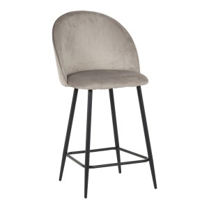 pak-128-000070 ΣΚΑΜΠΟ ΜΠΑΡ ΜΕΣΑΙΟΥ ΥΨΟΥΣ PERCH PAKOWORLD ΒΕΛΟΥΔΟ ΣΕ ΓΚΡΙ ΑΠΟΧΡΩΣΗ ΜΕ ΜΑΥΡΑ ΜΕΤΑΛΛΙΚΑ ΠΟΔΙΑ 50X43X99ΕΚ