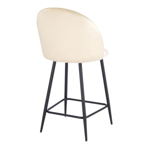 pak-128-000078-1 ΣΚΑΜΠΟ ΜΠΑΡ ΜΕΣΑΙΟΥ ΥΨΟΥΣ PERCH PAKOWORLD ΒΕΛΟΥΔΟ ΚΡΕΜ- ΜΑΥΡΑ ΜΕΤΑΛΛΙΚΑ ΠΟΔΙΑ 50X43X99ΕΚ