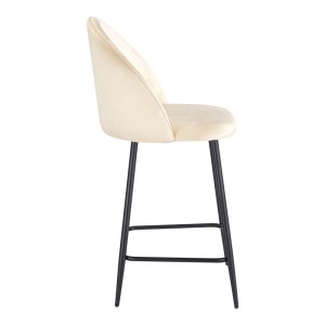 pak-128-000078-2 ΣΚΑΜΠΟ ΜΠΑΡ ΜΕΣΑΙΟΥ ΥΨΟΥΣ PERCH PAKOWORLD ΒΕΛΟΥΔΟ ΚΡΕΜ- ΜΑΥΡΑ ΜΕΤΑΛΛΙΚΑ ΠΟΔΙΑ 50X43X99ΕΚ
