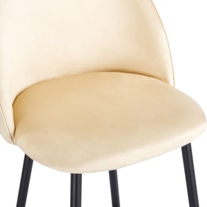 pak-128-000078-5 ΣΚΑΜΠΟ ΜΠΑΡ ΜΕΣΑΙΟΥ ΥΨΟΥΣ PERCH PAKOWORLD ΒΕΛΟΥΔΟ ΚΡΕΜ- ΜΑΥΡΑ ΜΕΤΑΛΛΙΚΑ ΠΟΔΙΑ 50X43X99ΕΚ