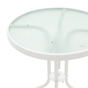 pak-130-000001-2 ΤΡΑΠΕΖΙ WATSON PAKOWORLD ΜΕΤΑΛΛΟ ΛΕΥΚΟ-ΓΥΑΛΙ Φ60X70ΕΚ