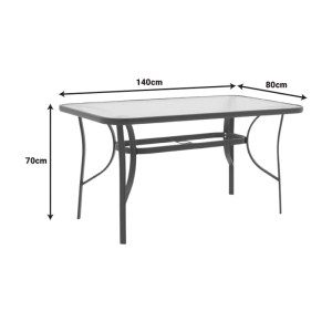 pak-130-000020-4 ΤΡΑΠΕΖΙ ENSURE PAKOWORLD ΜΕΤΑΛΛΟ ΚΑΦΕ-ΓΥΑΛΙ 140X80X70ΕΚ