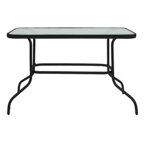 pak-130-000094-2 ΤΡΑΠΕΖΙ VALOR PAKOWORLD ΜΕΤΑΛΛΟ ΜΑΥΡΟ-ΓΥΑΛΙ 110X60X70ΕΚ
