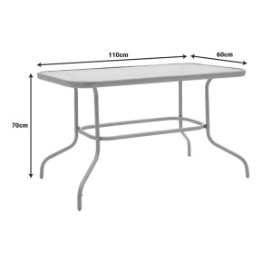 pak-130-000094-4 ΤΡΑΠΕΖΙ VALOR PAKOWORLD ΜΕΤΑΛΛΟ ΜΑΥΡΟ-ΓΥΑΛΙ 110X60X70ΕΚ