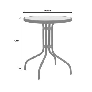 pak-130-000127-9 ΤΡΑΠΕΖΑΡΙΑ WATSON-SUSSIE PAKOWORLD ΣΕΤ 3ΤΕΜ ΜΕΤΑΛΛΟ ΚΑΦΕ-ΓΥΑΛΙ Φ60X70ΕΚ