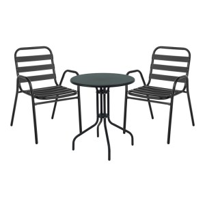 pak-130-000139 ΤΡΑΠΕΖΑΡΙΑ VERGO-SUSSIE PAKOWORLD 3ΤΕΜ ΜΑΥΡΟ ΜΕΤΑΛΛΟ Φ60X70ΕΚ