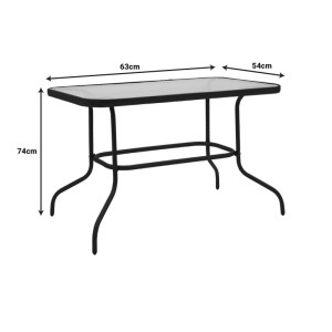 pak-130-000149-8 ΤΡΑΠΕΖΑΡΙΑ VALOR-OBBI PAKOWORLD ΣΕΤ 5ΤΕΜ ΜΕΤΑΛΛΟ ΜΑΥΡΟ-ΓΥΑΛΙ-PE ΓΚΡΙ 110X60X70ΕΚ