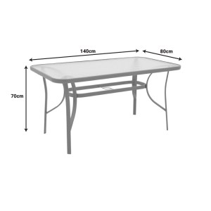 pak-130-000158-8 ΤΡΑΠΕΖΑΡΙΑ LINDARIA-ENSURE PAKOWORLD 5ΤΕΜ ΜΕΤΑΛΛΟ-ΓΥΑΛΙ ΣΕ ΣΑΜΠΑΝΙΖΕ ΑΠΟΧΡΩΣΗ 140X80X70ΕΚ