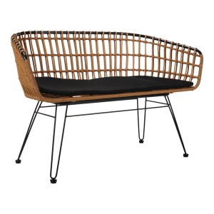 pak-140-000007 ΚΑΝΑΠΕΣ 2ΘΕΣΙΟΣ NAOKI PAKOWORLD ΜΕΤΑΛΛΟ ΜΑΥΡΟ-PE ΦΥΣΙΚΟ 120X55X79ΕΚ