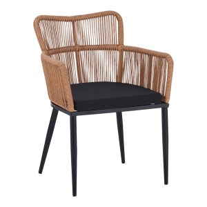pak-140-000061 ΠΟΛΥΘΡΟΝΑ NAOKI PAKOWORLD PE RATTAN -METAL ΣΕ ΦΥΣΙΚΗ ΑΠΟΧΡΩΣΗ ΜΕ ΜΑΥΡΑ ΠΟΔΙΑ/ΜΑΞΙΛΑΡΙ 59X62.5X78ΕΚ