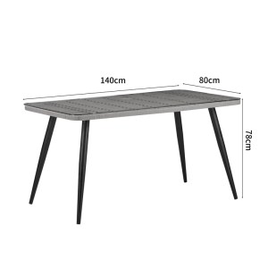 pak-140-000064-8 ΤΡΑΠΕΖΑΡΙΑ NAOKI ΣΕΤ 5 ΤΕΜ PAKOWORLD ΓΥΑΛΙΝΟ- PE RATTAN ΣΕ ΦΥΣΙΚΗ ΑΠΟΧΡΩΣΗ ΜΕ ΜΑΥΡΑ ΠΟΔΙΑ 140X80X78ΕΚ