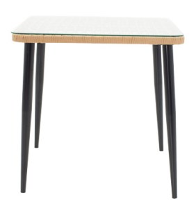 pak-140-000065-5 ΤΡΑΠΕΖΑΡΙΑ NAOKI ΣΕΤ 3 ΤΕΜ PAKOWORLD ΜΕΤΑΛΛΟ ΜΑΥΡΟ-PE ΦΥΣΙΚΟ-ΓΥΑΛΙ 80X80X78ΕΚ