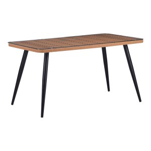 pak-140-000067-4 ΤΡΑΠΕΖΑΡΙΑ NAOKI-TANISH ΣΕΤ 5 ΤΕΜ PAKOWORLD ΓΥΑΛΙΝΟ- PE RATTAN ΣΕ ΦΥΣΙΚΗ ΑΠΟΧΡΩΣΗ ΜΕ ΜΑΥΡΑ ΠΟΔΙΑ 140X80X78ΕΚ