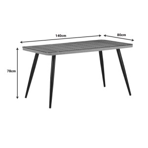 pak-140-000067-8 ΤΡΑΠΕΖΑΡΙΑ NAOKI-TANISH ΣΕΤ 5 ΤΕΜ PAKOWORLD ΓΥΑΛΙΝΟ- PE RATTAN ΣΕ ΦΥΣΙΚΗ ΑΠΟΧΡΩΣΗ ΜΕ ΜΑΥΡΑ ΠΟΔΙΑ 140X80X78ΕΚ