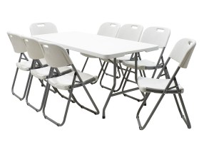 pak-142-000007-9 ΤΡΑΠΕΖΙ CATERING RODEO PAKOWORLD ΠΤΥΣΣΟΜΕΝΟ-ΒΑΛΙΤΣΑ ΛΕΥΚΟ 183X76X74ΕΚ