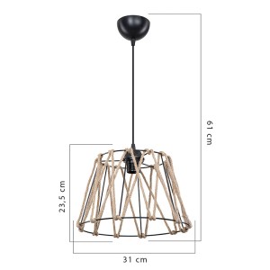 pak-147-000097-3 ΦΩΤΙΣΤΙΚΟ ΟΡΟΦΗΣ ΜΟΝΟΦΩΤΟ PWL-1160 PAKOWORLD E27 ΜΑΥΡΟ-ΣΧΟΙΝΙ 31X23.5ΕΚ