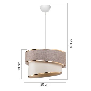 pak-147-000134-4 ΦΩΤΙΣΤΙΚΟ ΟΡΟΦΗΣ ΜΟΝΟΦΩΤΟ LOOPY PAKOWORLD Ε27 ΜΠΕΖ-ΛΕΥΚΟ Φ30X18ΕΚ