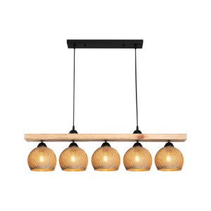 pak-147-000197-2 ΦΩΤΙΣΤΙΚΟ ΟΡΟΦΗΣ ΠΕΝΤΑΦΩΤΟ SALOTE PAKOWORLD Ε27 ΣΕ ΚΑΦΕ-ΦΥΣΙΚΗ ΑΠΟΧΡΩΣΗ 100X18X24ΕΚ