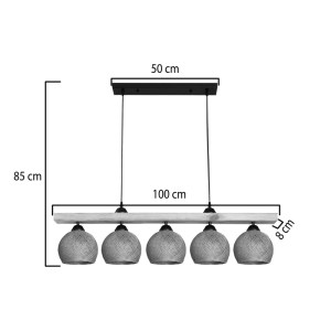 pak-147-000197-3 ΦΩΤΙΣΤΙΚΟ ΟΡΟΦΗΣ ΠΕΝΤΑΦΩΤΟ SALOTE PAKOWORLD Ε27 ΣΕ ΚΑΦΕ-ΦΥΣΙΚΗ ΑΠΟΧΡΩΣΗ 100X18X24ΕΚ