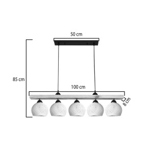 pak-147-000199-3 ΦΩΤΙΣΤΙΚΟ ΟΡΟΦΗΣ ΠΕΝΤΑΦΩΤΟ SALOTE PAKOWORLD Ε27 ΣΕ ΚΑΦΕ-ΚΡΕΜΑ ΑΠΟΧΡΩΣΗ 100X18X24ΕΚ
