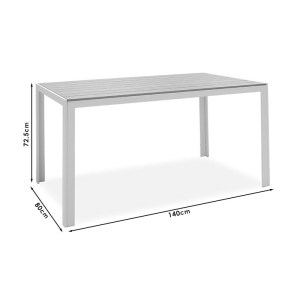 pak-152-000004-3 ΤΡΑΠΕΖΙ ΚΗΠΟΥ NARES PAKOWORLD ΜΕΤΑΛΛΟ ΛΕΥΚΟ-PLYWOOD ΦΥΣΙΚΟ 140X80X72.5ΕΚ