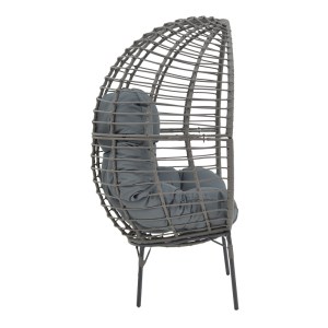 pak-152-000020-2 ΠΟΛΥΘΡΟΝΑ NESTIE  PAKOWORLD WICKER RATTAN ΓΚΡΙ-ΜΕΤΑΛΛΙΚΟ ΓΚΡΙ ΠΟΔΙ-ΓΚΡΙ ΜΑΞΙΛΑΡΙ 102X80X155ΕΚ