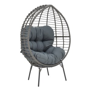 pak-152-000020 ΠΟΛΥΘΡΟΝΑ NESTIE  PAKOWORLD WICKER RATTAN ΓΚΡΙ-ΜΕΤΑΛΛΙΚΟ ΓΚΡΙ ΠΟΔΙ-ΓΚΡΙ ΜΑΞΙΛΑΡΙ 102X80X155ΕΚ