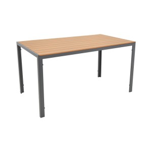 pak-152-000029 ΤΡΑΠΕΖΙ NARES PAKOWORLD ΑΛΟΥΜΙΝΙΟ ΑΝΘΡΑΚΙ-PLYWOOD ΦΥΣΙΚΟ 140X80X72.5ΕΚ