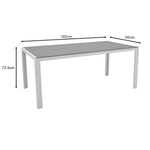 pak-152-000031-5 ΤΡΑΠΕΖΙ NARES PAKOWORLD ΑΛΟΥΜΙΝΙΟ ΛΕΥΚΟ-PLYWOOD ΦΥΣΙΚΟ 180X90X72.5ΕΚ