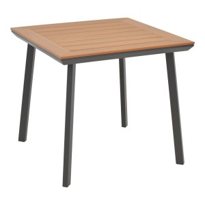 pak-152-000032-2 ΤΡΑΠΕΖΙ SYNERGY PAKOWORLD ΑΛΟΥΜΙΝΙΟ ΑΝΘΡΑΚΙ-PLYWOOD ΦΥΣΙΚΟ 80X80X74ΕΚ
