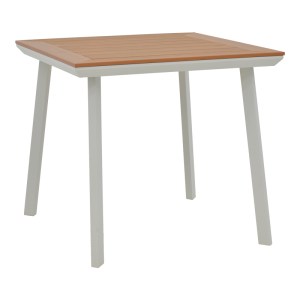 pak-152-000033 ΤΡΑΠΕΖΙ SYNERGY PAKOWORLD ΑΛΟΥΜΙΝΙΟ ΛΕΥΚΟ-PLYWOOD ΦΥΣΙΚΟ 80X80X74ΕΚ