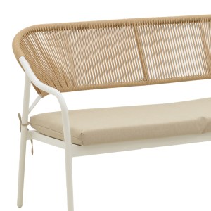 pak-152-000056-11 ΣΑΛΟΝΙ BONANZA PAKOWORLD ΣΕΤ 4ΤΜΧ RATTAN ΜΠΕΖ-ΑΛΟΥΜΙΝΙΟ ΛΕΥΚΟ
