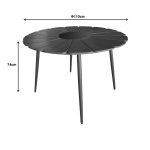 pak-152-000088-4 ΤΡΑΠΕΖΙ PINAP PAKOWORLD ΜΑΥΡΟ ΑΛΟΥΜΙΝΙΟ ΚΑΙ PLYWOOD ΣΕ ΜΑΥΡΗ ΑΠΟΧΡΩΣΗ Φ110X74ΕΚ