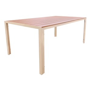 pak-152-000106 ΤΡΑΠΕΖΙ NARES PAKOWORLD ΑΛΟΥΜΙΝΙΟ CAPPUCCINO-PLYWOOD ΣΕ ΦΥΣΙΚΗ ΑΠΟΧΡΩΣΗ 140X80X72.5ΕΚ