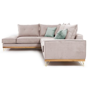 pak-168-000014-2 ΓΩΝΙΑΚΟΣ ΚΑΝΑΠΕΣ ΔΕΞΙΑ ΓΩΝΙΑ LUXURY II PAKOWORLD ΥΦΑΣΜΑ ELEPHANT-CIEL 290X235X95ΕΚ