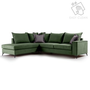 pak-168-000034 ΓΩΝΙΑΚΟΣ ΚΑΝΑΠΕΣ ΔΕΞΙΑ ΓΩΝΙΑ ROMANTIC PAKOWORLD ΥΦΑΣΜΑ ΚΥΠΑΡΙΣΣΙ-ΑΝΘΡΑΚΙ 290X235X95ΕΚ