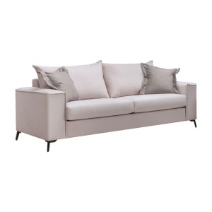 pak-168-000049 ΚΑΝΑΠΕΣ VERONA 3ΘΕΣΙΟΣ CREAM - ΜΑΞΙΛΑΡΙΑ MOCHA 225X93X100ΕΚ