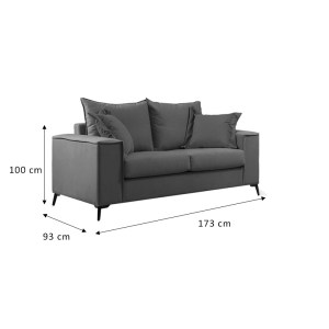 pak-168-000077-4 ΚΑΝΑΠΕΣ VERONA PAKOWORLD 2ΘΕΣΙΟΣ ΚΡΕΜ ΥΦΑΣΜΑ ΜΕ ΜΑΞΙΛΑΡΙΑ ΣΕ ΜΕΝΤΑ ΑΠΟΧΡΩΣΗ 173X93X100ΕΚ