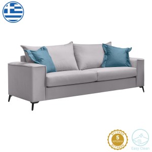 pak-168-000082 ΚΑΝΑΠΕΣ VERONA 3ΘΕΣΙΟΣ ΑΝΟΙΧΤΟ ΓΚΡΙ ΥΦΑΣΜΑ ΜΕ ΜΑΞΙΛΑΡΙΑ ΣΕ ΜΠΛΕ ΑΠΟΧΡΩΣΗ 225X93X100ΕΚ