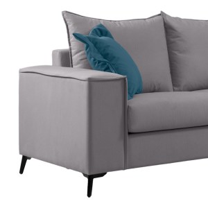 pak-168-000096-6 ΣΕΤ ΣΑΛΟΝΙΟΥ 2ΤΕΜ VERONA PAKOWORLD ΑΝΟΙΧΤΟ ΓΚΡΙ ΥΦΑΣΜΑ ΜΕ ΜΑΞΙΛΑΡΙΑ ΣΕ ΜΠΛΕ ΑΠΟΧΡΩΣΗ