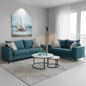 pak-168-000097-1 ΣΕΤ ΣΑΛΟΝΙΟΥ 2ΤΕΜ VERONA PAKOWORLD ΜΠΛΕ ΥΦΑΣΜΑ ΜΕ ΜΑΞΙΛΑΡΙΑ ΣΕ ΑΠΟΧΡΩΣΗ ΑΝΟΙΧΤΟ ΓΚΡΙ
