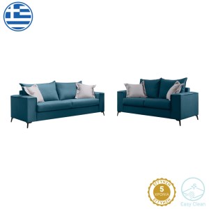 pak-168-000097 ΣΕΤ ΣΑΛΟΝΙΟΥ 2ΤΕΜ VERONA PAKOWORLD ΜΠΛΕ ΥΦΑΣΜΑ ΜΕ ΜΑΞΙΛΑΡΙΑ ΣΕ ΑΠΟΧΡΩΣΗ ΑΝΟΙΧΤΟ ΓΚΡΙ